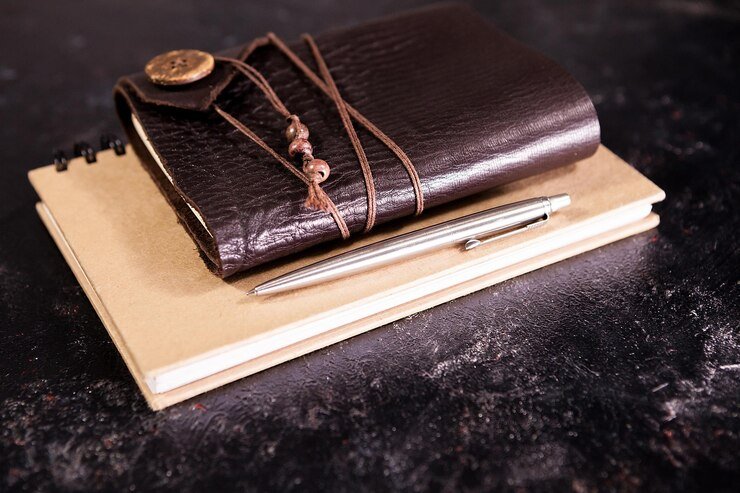 small black leather journal 7.34